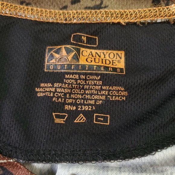 Canyon Guide Outfitters Shirt Quick Dry Camo Brown Hunting M Medium - Picture 4 of 10